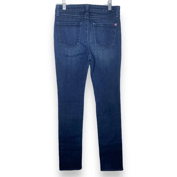 Spanx Slim X Straight Blue Mid rise Dark Wash Denim Jeans Size 25 - Picture 7 of 7